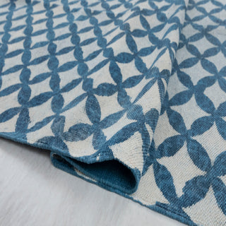 Blue Geometric Tile Rug