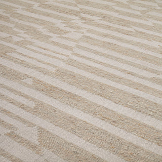 Ivory Stripe Diamond Handwoven Flatweave Rug