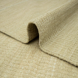 Muji Green Wool Hand Woven Wool Flatweave Rug