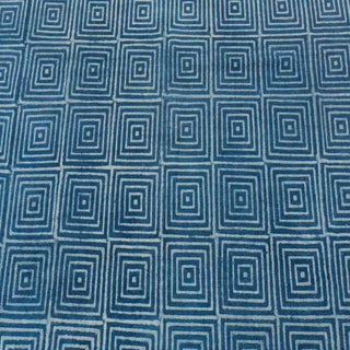 Blue Square Maze Rug