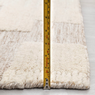 Ivory Abstract Geometric Wool Rug