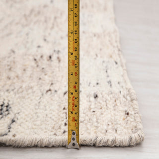 Modern Textured Ivory Wool Rug – Handwoven Abstract Area Carpet
