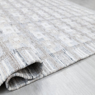 Soft Grey Scandinavian Flatweave Rug