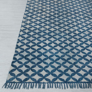 Blue Geometric Tile Rug
