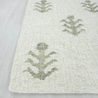 Sage Floral Handwoven Rug