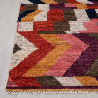 Multicolor Abstract Geometric Handwoven Rug – Modern Artistic Carpet
