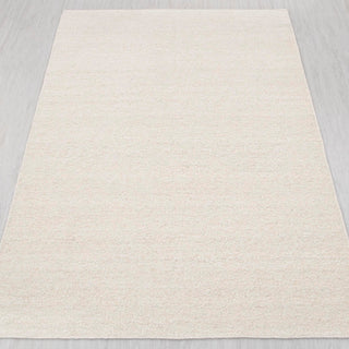 Ivory Minimal Handwoven Wool Rug – Elegant Modern Carpet