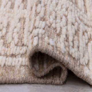 Modern Abstract Beige Handwoven Wool Rug