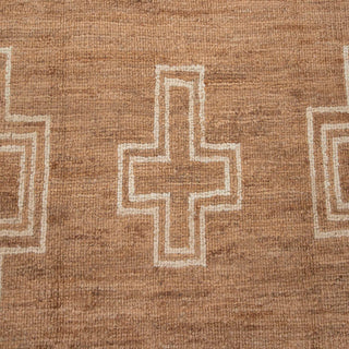Camel Brown Aztec Border Handwoven Jute Rug