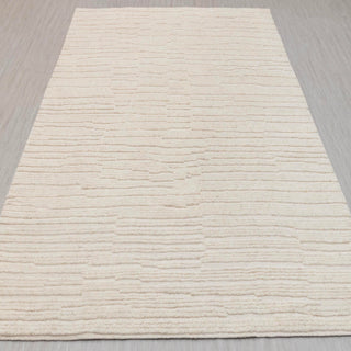 Ivory Minimal Textured Wool Rug