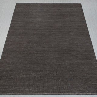 Muji Brown Wool Hand Woven Wool Flatweave Rug