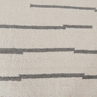 Modern Ivory & Grey Abstract Line Handwoven Rug