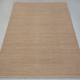Muji Beige Wool Hand Woven Wool Flatweave Rug