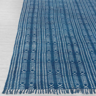Blue Tribal Stripe Rug