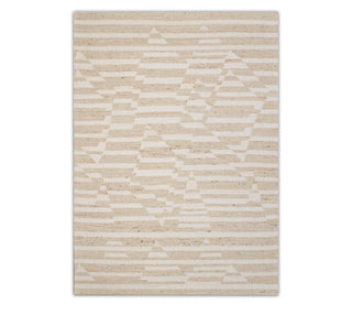 Ivory Stripe Diamond Handwoven Flatweave Rug