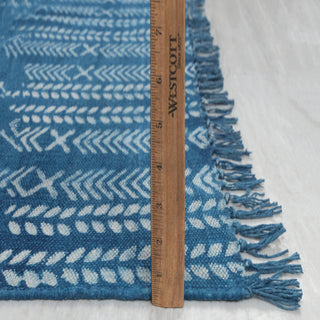 Blue Tribal Stripe Rug