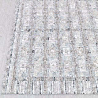 Soft Grey Scandinavian Flatweave Rug
