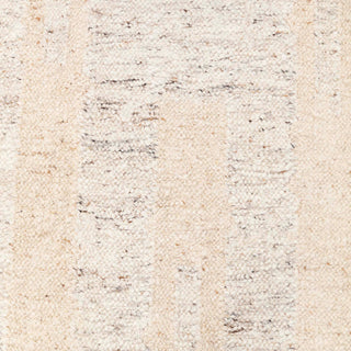Modern Minimalist Geometric Beige Wool Rug – Handwoven Textured Area Carpet
