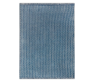 Blue Chevron Pattern Rug