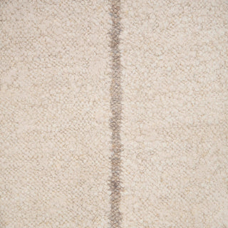 Ivory Geometric Handwoven Wool Rug – Modern Grid Pattern Carpet
