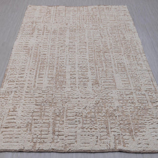 Modern Abstract Beige Handwoven Wool Rug