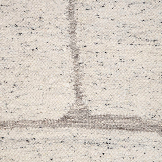 Ivory Abstract Geometric Handwoven Rug – Minimal Modern Carpet