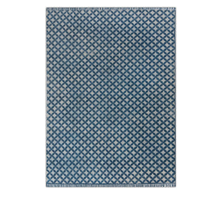 Blue Geometric Tile Rug