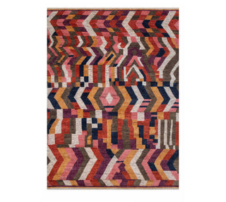 Multicolor Abstract Geometric Handwoven Rug – Modern Artistic Carpet