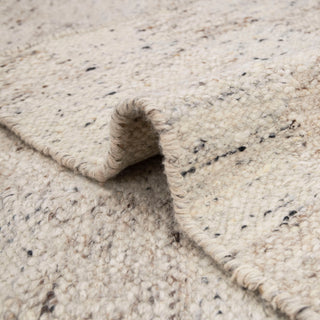 Modern Textured Ivory Wool Rug – Handwoven Abstract Area Carpet