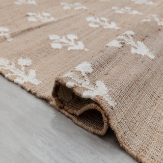 Beige Floral Motif Rug