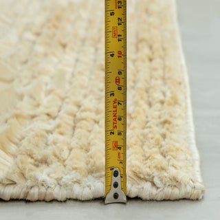 Minimal Handwoven Ivory Wool Rug – Soft Textured Area Carpet