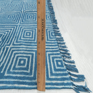 Blue Square Maze Rug