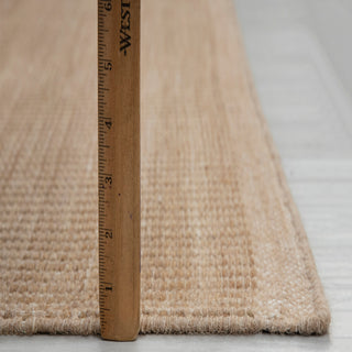 Muji Beige Wool Hand Woven Wool Flatweave Rug