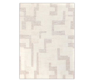 Ivory Abstract Geometric Wool Rug