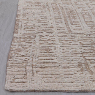 Modern Abstract Beige Handwoven Wool Rug