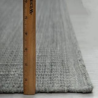 Muji L.Blue Wool Hand Woven Wool Flatweave Rug