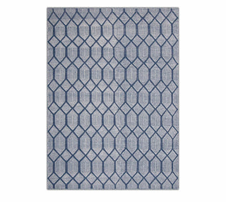 Diamond Trellis Flatweave Rug | Navy Blue & Ivory