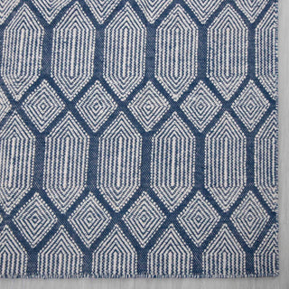 Diamond Trellis Flatweave Rug | Navy Blue & Ivory