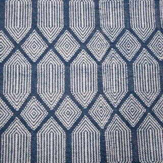 Diamond Trellis Flatweave Rug | Navy Blue & Ivory